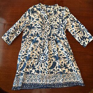 La Plage Allison Dress - Blue & White - Size Large - Resort Ready!